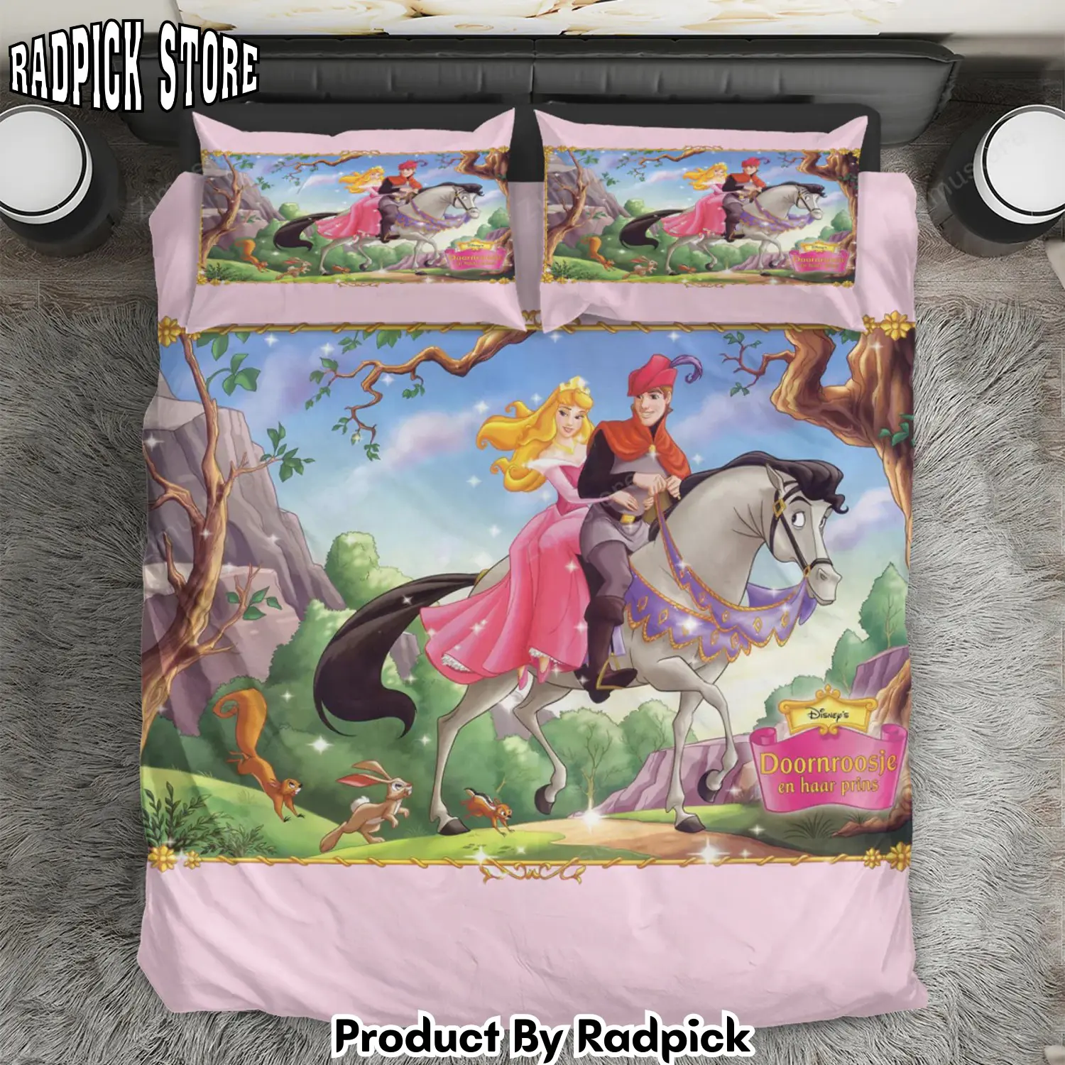 Radpick sleeping beauty aurora disney princess 33 3pcs 3pcs bedding set duvet cover and pillow cases gift for fan rp3272264